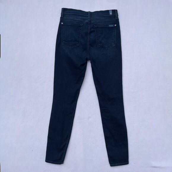 7 For All Mankind High Waist Ankle Gwenevere Dark Wash Skinny Jeans Size 28 Fall - Picture 2 of 8